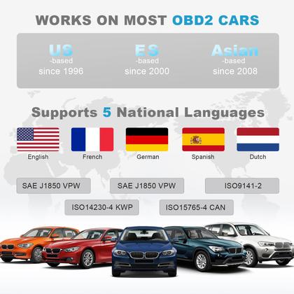 Imagem de Leitor de código de scanner OBD2 Anyongora V309 para motor de carro