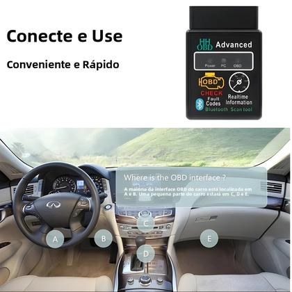 Imagem de Leitor De Código OBD2 Bluetooth ELM327 Scanner V1.5 Detector De Falhas Para iOS Android PC