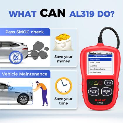 Imagem de Leitor de código OBD2 Scanner Autel AL319 para todos os veículos OBDII