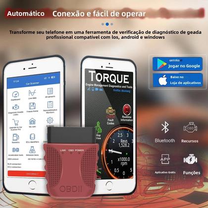 Imagem de Leitor De Código OBD2 Universal Ferramenta De Diagnóstico Compatível Com iOS E Android Para Carros