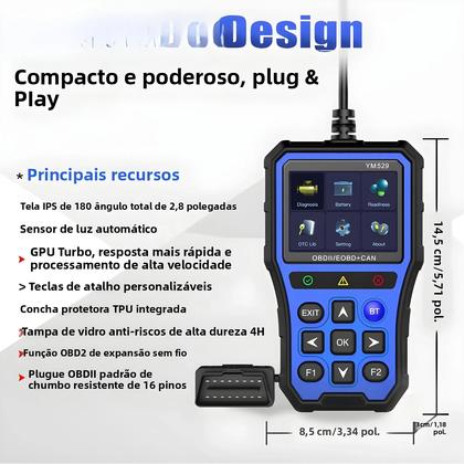 Imagem de Leitor De Código OBD2 Universal Ferramenta De Diagnóstico YM529 Scanner OBD Para Todos Os Carros Com