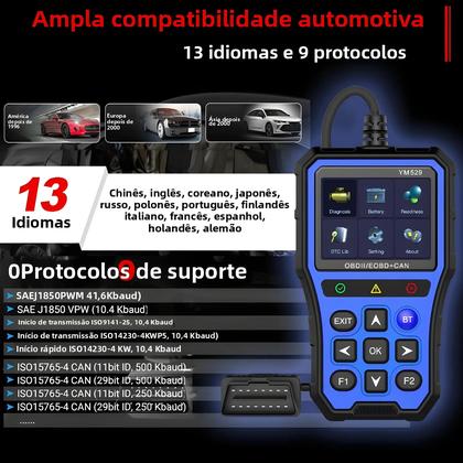 Imagem de Leitor De Código OBD2 Universal Ferramenta De Diagnóstico YM529 Scanner OBD Para Todos Os Carros Com