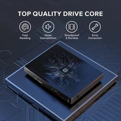 Leitor de DVD e Blu-ray LONPOO Full HD 1080p com Saída HDMI