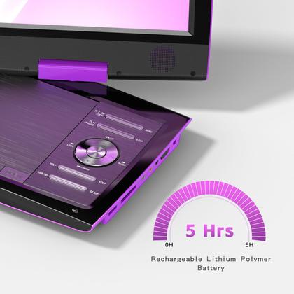 Leitor de DVD Portátil SUNPIN PD969 com Tela HD de 9,5