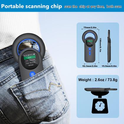 Imagem de Leitor de microchip para animais de estimação Symcode Bluetooth sem fio Symcode