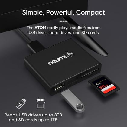 Imagem de Leitor de mídia digital NEUMI Atom 1080P Full-HD USB/SD