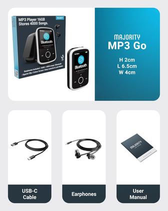Imagem de Leitor de MP3 Majority MP3 GO Bluetooth 5.0 com Fones de Ouvido - 128GB