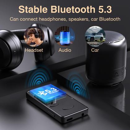 Imagem de Leitor MP3 Aiandcc Bluetooth 5.3 HiFi Sound 32GB com rádio FM