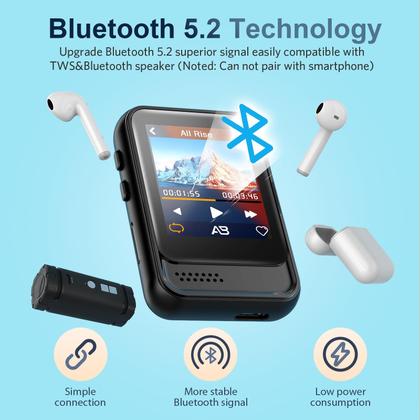 Imagem de Leitor MP3 QNGEE QNGEE-M8 com Bluetooth 5.0 e Rádio FM - 16GB