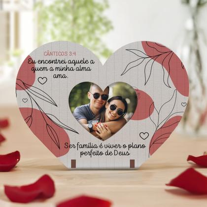 Lembrancinha Coração MDF Mini Porta Retrato Ser Familia è Viver o Plano ...