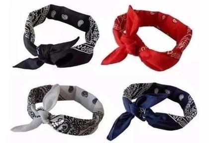 Imagem de Lenço Bandana Vermelha Algodão Rock Axl Rose Guns 55 X 55cm