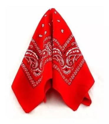 Imagem de Lenço Bandana Vermelha Algodão Rock Axl Rose Guns 55 X 55cm