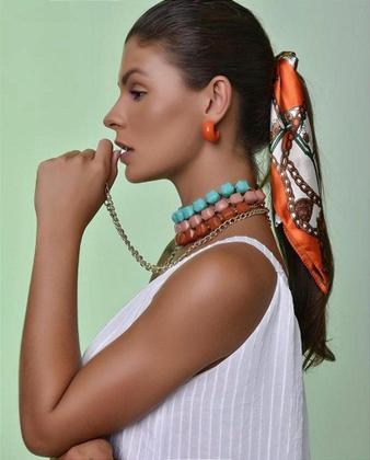 Imagem de Lenço Cordas e Elos Azul