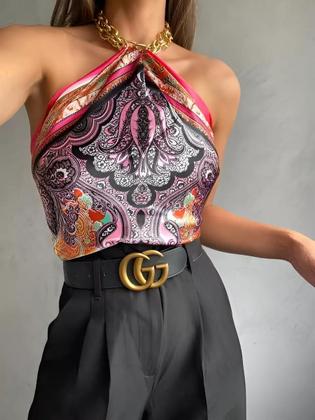 Imagem de Lenço Echarpe Feminino De Cetim De Seda Grande Retangular