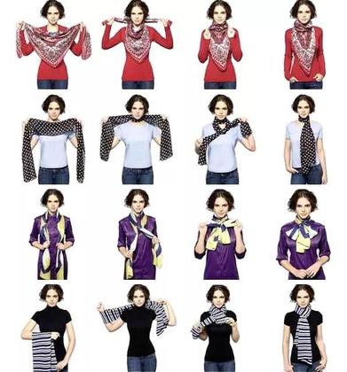 Imagem de Lenço Echarpe Feminino De Cetim De Seda Grande Retangular