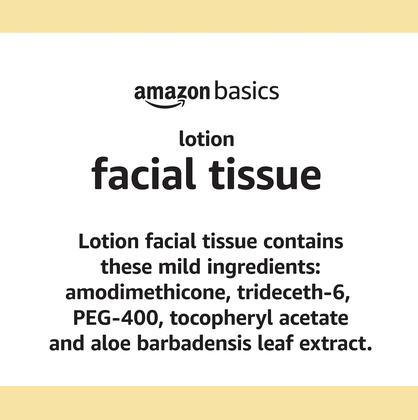 Imagem de Lenço facial Amazon Basics com loção de 2 camadas (300 unidades x 8)