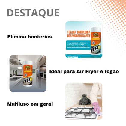 Imagem de Lenço Pano Umedecido Desengordurante Limpa Fogão Air Frayer