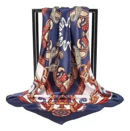 Imagem de Lenço Pescoço Echarpe Cetim Estampas 90x90cm