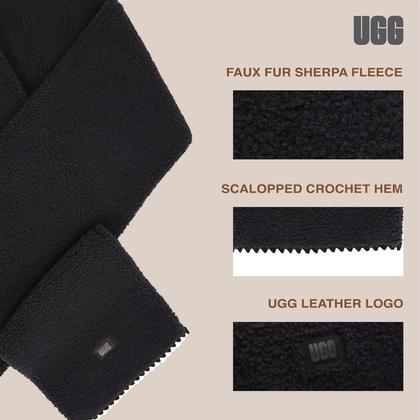 Imagem de Lenço UGG Uggfluff Preto com Logotipo de Couro