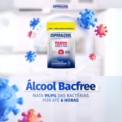 Imagem de Lenço Umedecido Álcool 70 Clássico Refil com 35 Lenços Coperalcool