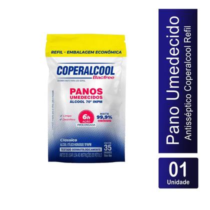 Imagem de Lenço Umedecido Álcool 70 Clássico Refil com 35 Lenços Coperalcool