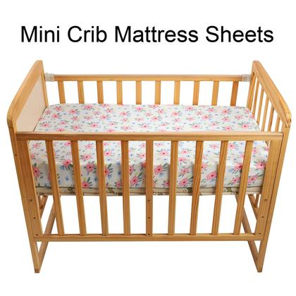 Imagem de Lençóis com elástico Onacosht Pack n Play Jersey Knit Floral, pacote com 2