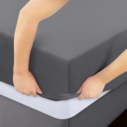 Imagem de Lençóis com elástico Utopia Bedding, pacote completo com 6 unidades, microfibra macia, cinza