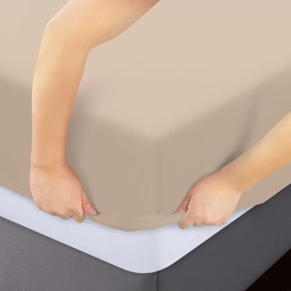 Imagem de Lençóis com elástico Utopia Bedding Queen, pacote com 6 unidades, microfibra macia bege