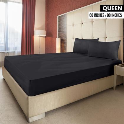 Imagem de Lençóis com elástico Utopia Bedding Queen, pacote com 6 unidades, microfibra macia preta