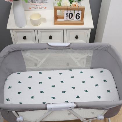 Imagem de Lençóis de berço ajustados para bebês Onacosht 84x48cm, pacote com 3