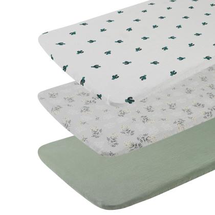 Imagem de Lençóis de berço ajustados para bebês Onacosht 84x48cm, pacote com 3