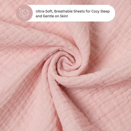 Imagem de Lençóis de berço com elástico TANSY PANDA 53x81 cm, pacote com 3, rosa