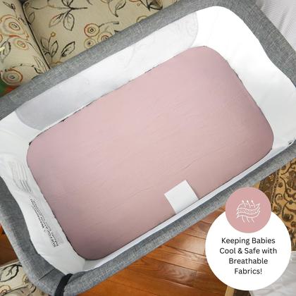 Imagem de Lençóis de berço com elástico TANSY PANDA 53x81 cm, pacote com 3, rosa