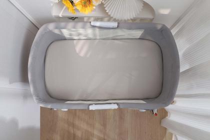 Imagem de Lençóis de berço Onacosht 100% algodão orgânico, pacote com 2 unidades azul/cinza