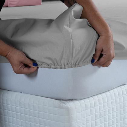 Imagem de Lençol 200 Fios Casal Avulso com Elástico Toque Macio Qualidade Hotel