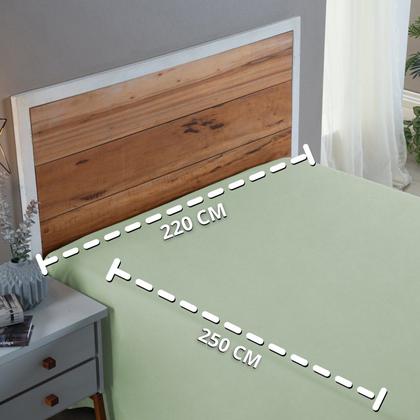 Imagem de Lençol 200 Fios Queen Virol Avulso Sem Elástico Toque Macio Qualidade Hotel