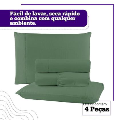 Imagem de Lençol 300 fios Casal Padrão 4 Peças Com Elástico Unissex