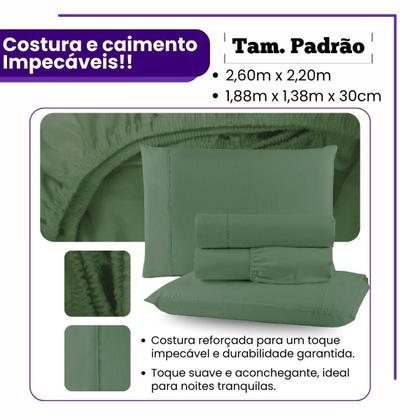 Imagem de Lençol 300 fios Casal Padrão 4 Peças Com Elástico Unissex