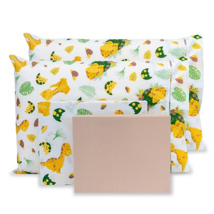 Imagem de Lençol 4 Peças Solteirão c/ Ponto Palito Percal Estampado180 Fios