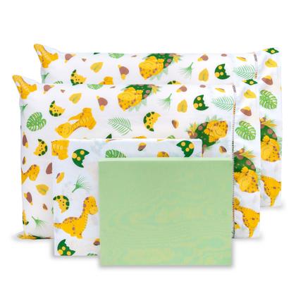 Imagem de Lençol 4 Peças Solteirão c/ Ponto Palito Percal Estampado180 Fios