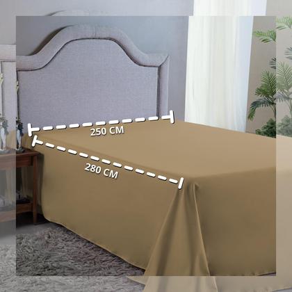 Imagem de Lençol 400 Fios King Sem Elástico Virol Hotel Pousada Tecido Acetinado