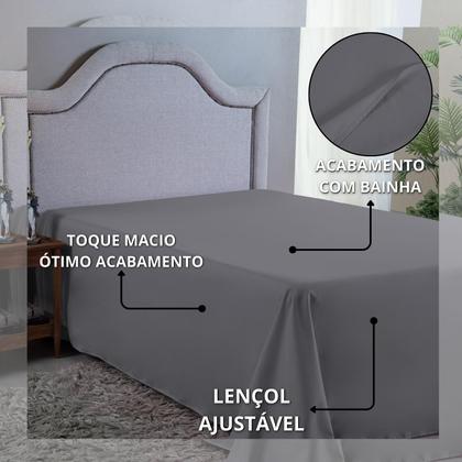 Imagem de Lençol 400 Fios Queen Sem Elástico Virol Hotel Pousada Tecido Acetinado