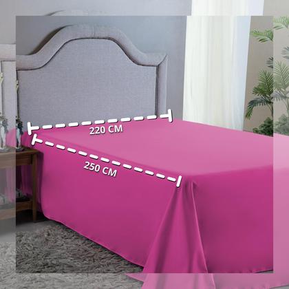 Imagem de Lençol 400 Fios Queen Sem Elástico Virol Hotel Pousada Tecido Acetinado