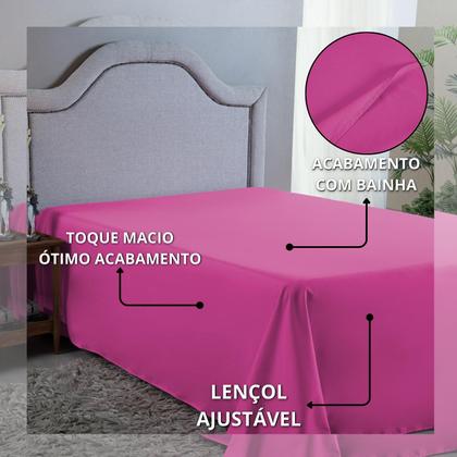 Imagem de Lençol 400 Fios Queen Sem Elástico Virol Hotel Pousada Tecido Acetinado