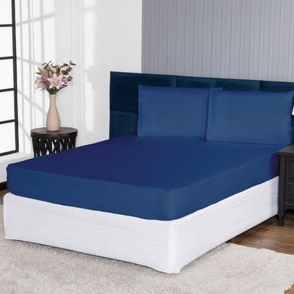 Imagem de Lençol Aconchego 400 Fios Percal Liso Clean 3 Peças