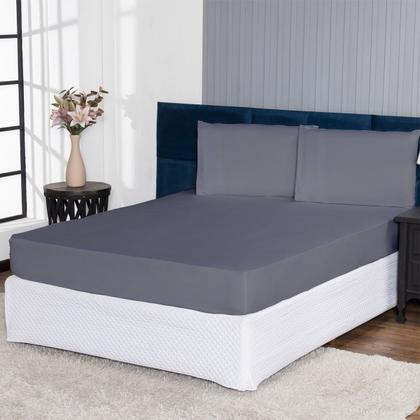 Imagem de Lençol Aconchego 400 Fios Percal Liso Clean 3 Peças