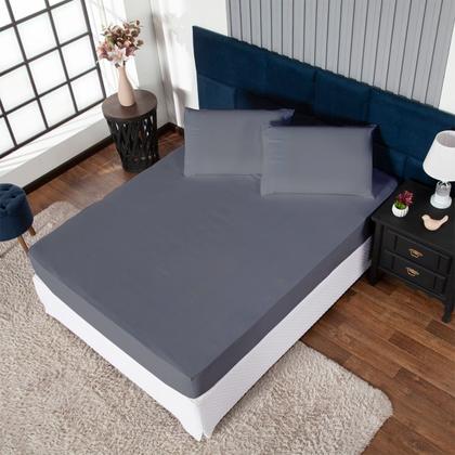 Imagem de Lençol Aconchego 400 Fios Percal Liso Clean 3 Peças