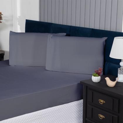 Imagem de Lençol Aconchego 400 Fios Percal Liso Clean 3 Peças