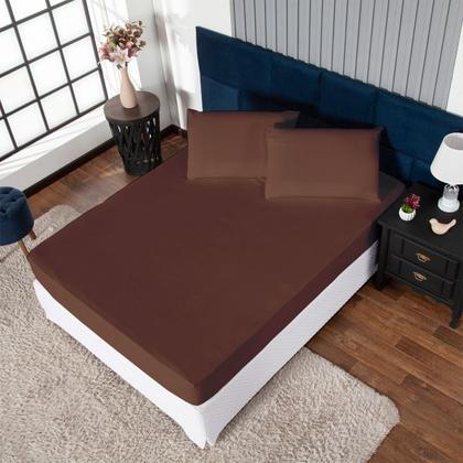 Imagem de Lençol Aconchego 400 Fios Percal Liso Clean 3 Peças