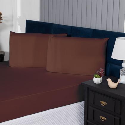 Imagem de Lençol Aconchego 400 Fios Percal Liso Clean 3 Peças